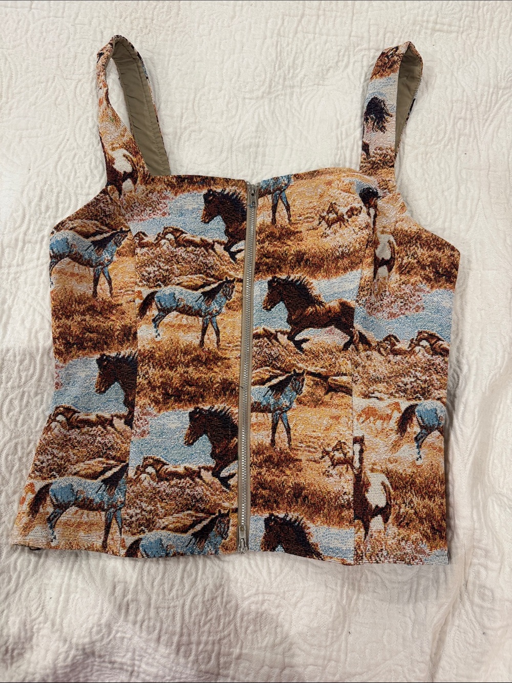 Vici Western Horse Tapestry Corset